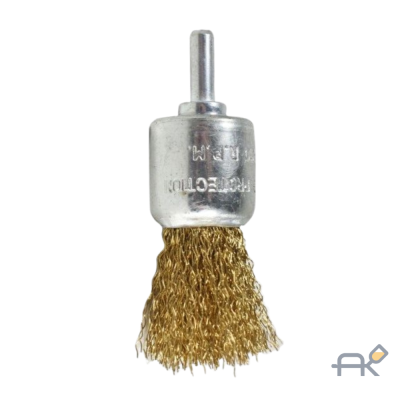 Кордщетка чашеобразная латунная для дрели 25мм. в блистере (RF-BCQ001)